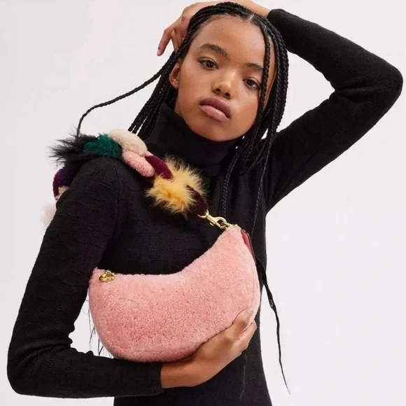 Coach Short Chain Bag Strap in Shearling Brass/Fun Multi 25”L CN066 NWT - Picture 8 of 12